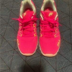 Fila Neon Pink Sneakers with Yellow Highlights